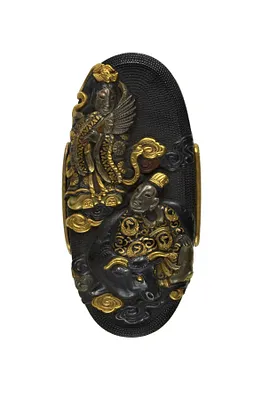 Kashira with Weaving Maiden (Jp. ""Orihime"") and the Shepard (Jp. ""Hikoboshi"")