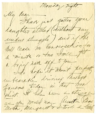 Letter from Bess W. Truman to Harry S. Truman