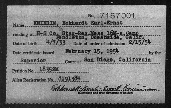 Knierim, Eckhardt Karl-Ernst - 1954