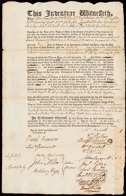 Thomas Codd indentured to apprentice with Samuel Benjamin of Watertown, 7 April 1773