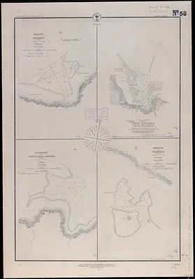 Harbour of Mataatu, north side, island of Savaii ; island of Upolu, north side, Apia Harbor ; roadstead between Laulii and Latonga, north side, island of Upolu ; harbour of Falealili, south side, island of Upolu