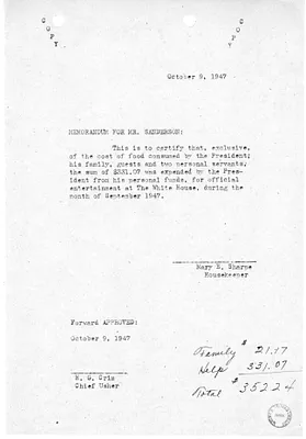 Memorandum from Mary E. Sharpe to Mr. Sanderson
