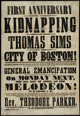 First anniversary of the kidnapping of Thomas Sims by the City of Boston