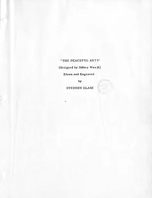 Memorandum, "The Peaceful Arts" (designed by Sidney Waugh), Blown and Engraved by Steuben Glass