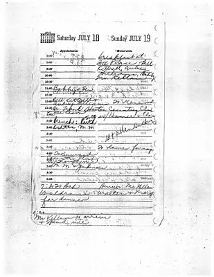 Lyndon Johnson's 1959 Desk Diary, beginning 7/18/1959