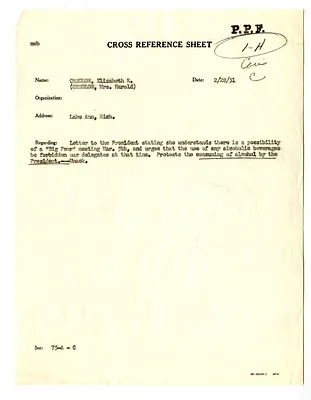 Cross Reference Memorandum