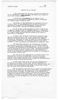 White House Press Release, Statement by President Harry S. Truman
