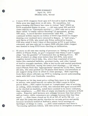 News Summaries - April 2-14, 1973 [6 of 10]