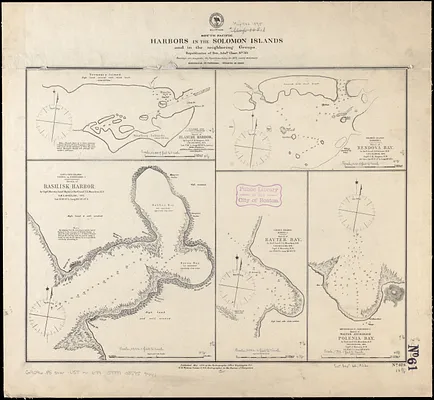 South Pacific, harbors in the Solomon Islands and in the neighboring groups