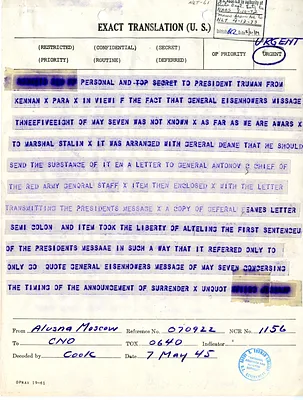 Telegram from George Kennan to President Harry S. Truman