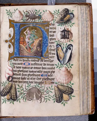 Leaf from the van Alphen Hours: Initial H with Souls Cast into Hellmouth