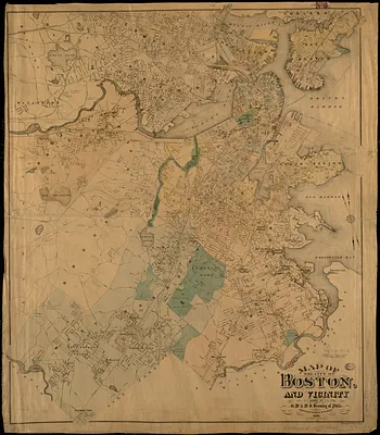 Map of the city of Boston and vicinity