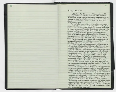 Handwritten journal entry for March 10, 1969