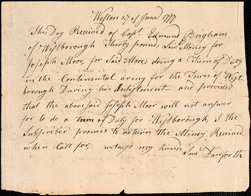 Receipts for Payments to Soldiers, 1777-1782