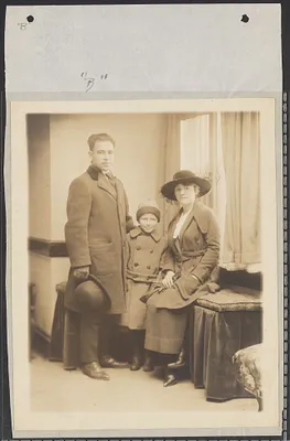 Sacco-Vanzetti Case Records, 1920-1928. Defense Papers. Application of Defendant Sacco for a Commission to Take the Deposition of Giuseppe Adrower. (Signed by Sacco. Includes a pasted-in photograph of Sacco with his wife and son), n.d. Box 4, Folder 27, Harvard Law School Library, Historical & Special Collections