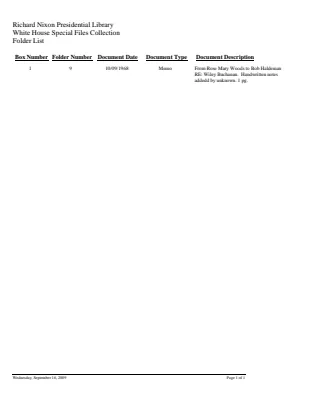 WHSF: Returned, 1-9