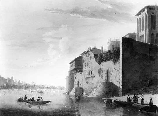 View Of A River Town
