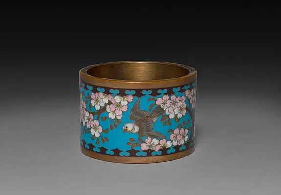 Napkin Ring with Cherry and Birds