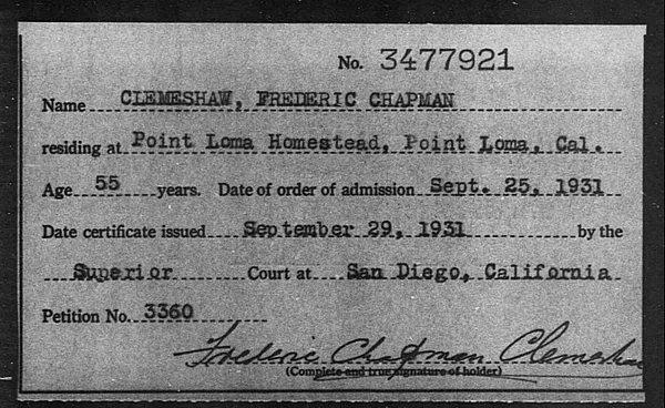 Clemeshaw, Frederic Chapman - 1931