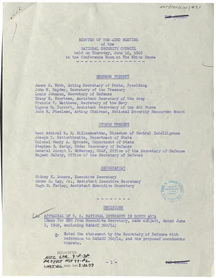 Minutes of the Forty-Second Meeting of the National Security Council