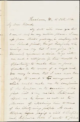 Letter from Oliver Johnson, Peacham, V[ermon]t, to Samuel May, 1864 Oct[ober] 15
