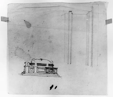 Sketch of a Tomb and Profile of a Cornice