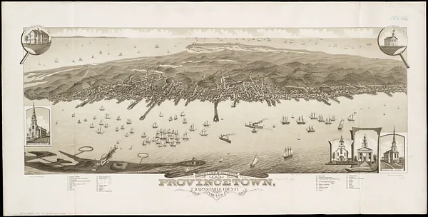 Bird's eye view of the town of Provincetown, Barnstable County, Mass