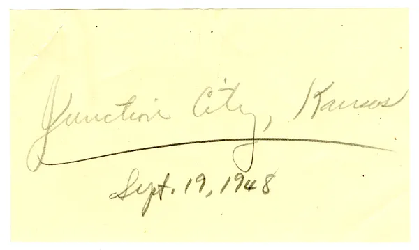 Press Release, Speech of President Harry S. Truman, Junction City, Kansas