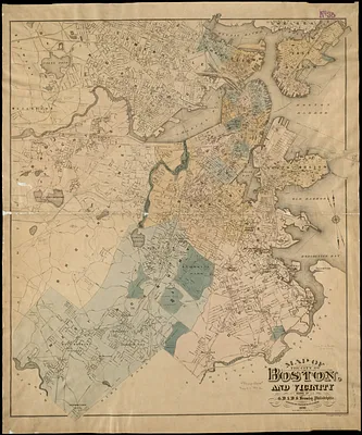Map of the city of Boston and vicinity