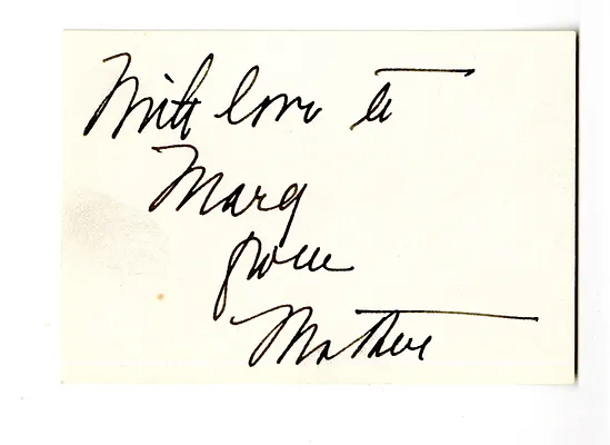 Note from Bess W. Truman to Margaret Truman