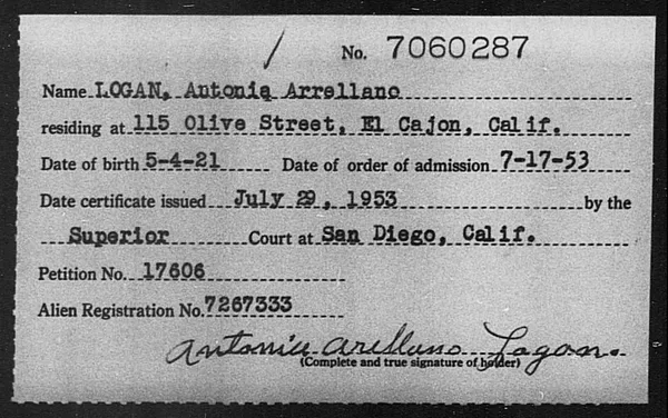 Logan, Antonia Arrellano - 1953