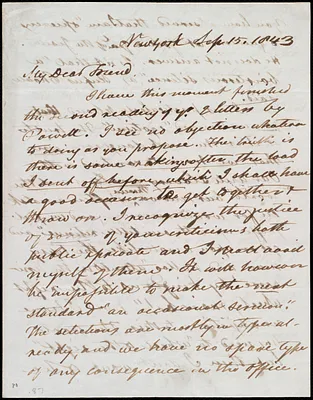 Letter from David Lee Child, New York, to Maria Weston Chapman, Sep. 15, 1843