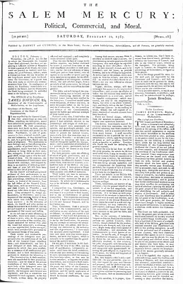 The Salem Mercury: Political, Commercial, and Moral