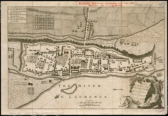 Plan of the town and fortifications of Montreal or Ville Marie in Canada