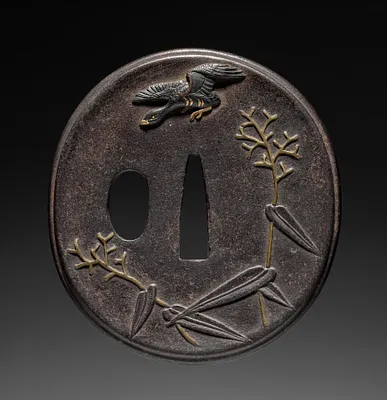 Sword Guard (Tsuba) Goose in Reeds