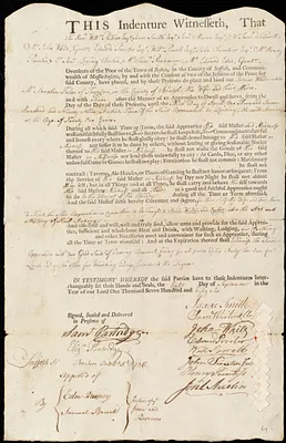 James White indentured to apprentice with Stephen Fales of Taunton, 8 September 1786
