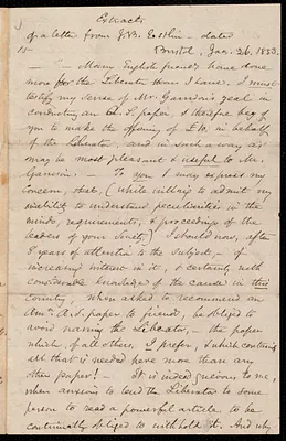 Letter from Samuel May, Jr., Leicester [Mass.], to William Lloyd Garrison, March 26, 1853