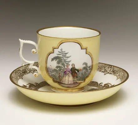 Cup and Saucer with Figures in Middle Eastern Dress