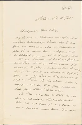 Riehl, Alois, 1844-1924 autograph letter signed to Hugo Münsterberg, Halle/S. Ger., 21 July 1905