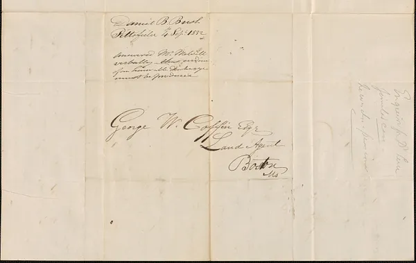 Daniel Bush to George Coffin, 4 September 1832