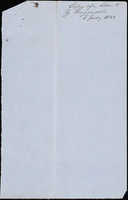 Copy of a letter George Coffin to Z. Ingersoll, 1 July 1851