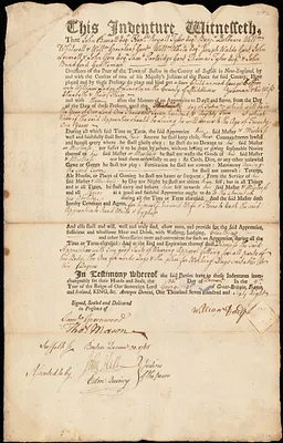 George Coffin indentured to apprentice with William Dodge of Lincoln, 31 December 1768