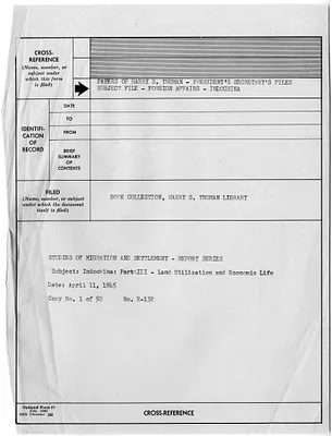 Truman Library Cross Reference Note
