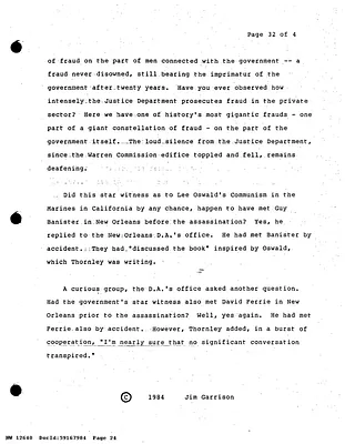 [Garrison-Miscellaneous Reports and Memoranda re: Assassination Investigation] (3 of 3)