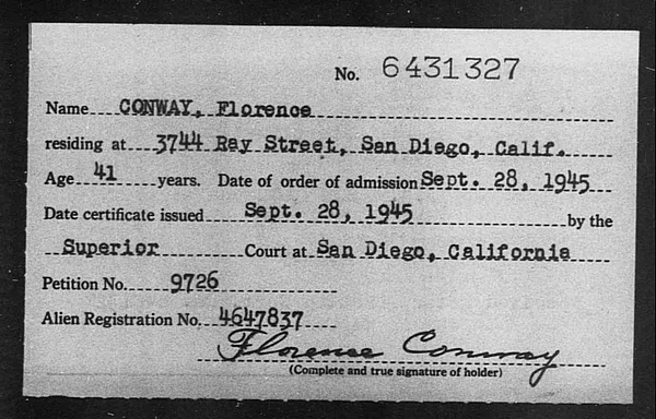 Conway, Florence - 1945