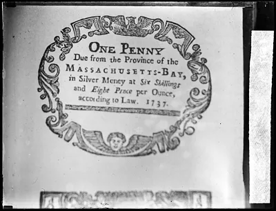 Massachusetts Province bills (currency) 1-Penny 1737