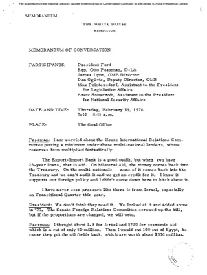 February 19, 1976 - Ford, Representative Otto Passman, OMB Director James Lynn