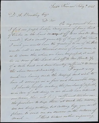 John Glasen to D. A. Bradley, 11 February 1848