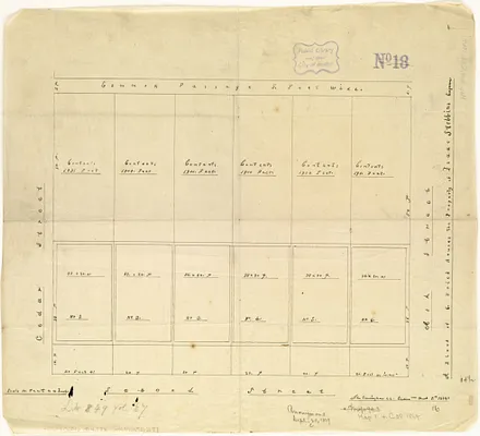 A block of 6 brick houses the property of Isaac Stebbins Esquire