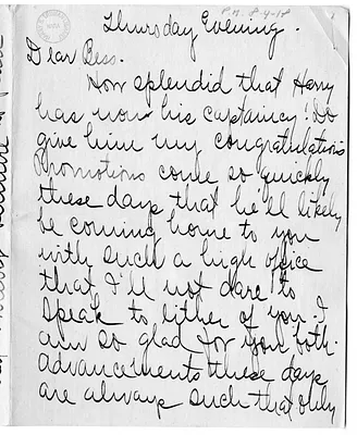 Letter from Arry Mayer to Bess Wallace